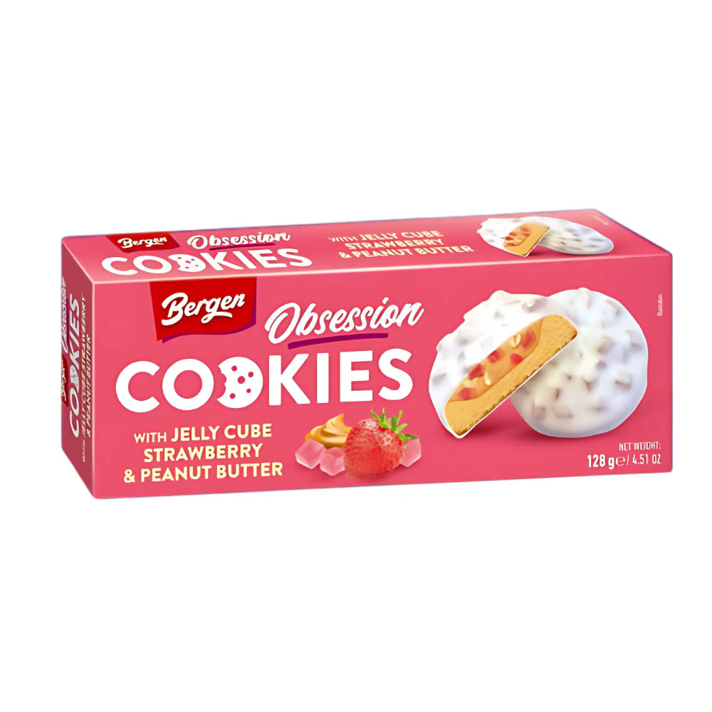Bergen Obsession Jelly Cube Strawberry Peanut Butter Cokies 128gm