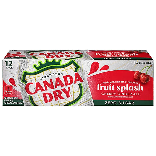 Canada Dry Strawberry Splash Zero 355ml 12Pk Can