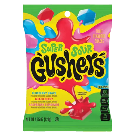 Gushers Super Sours Pez Bag 120gm