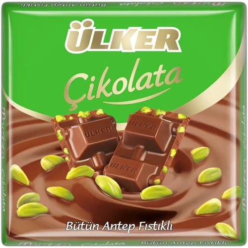 Ulker Milk Square Whole Pistachios Chocolate 65gm