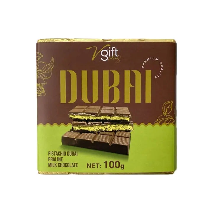V-Gift Pistachio Praline Choc Bar 100gm
